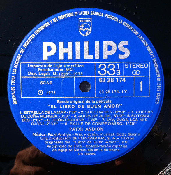 Patxi Andión : Banda Sonora Original De La Pelicula El Libro Del Buen Amor  (LP, Album)