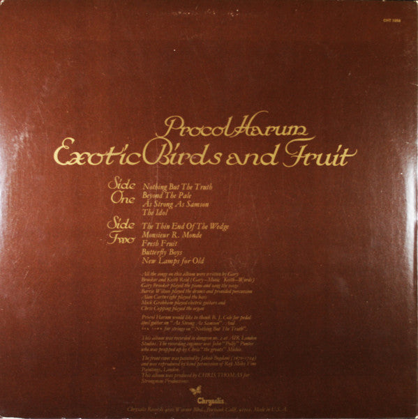 Procol Harum : Exotic Birds And Fruit (LP, Album, Ter)