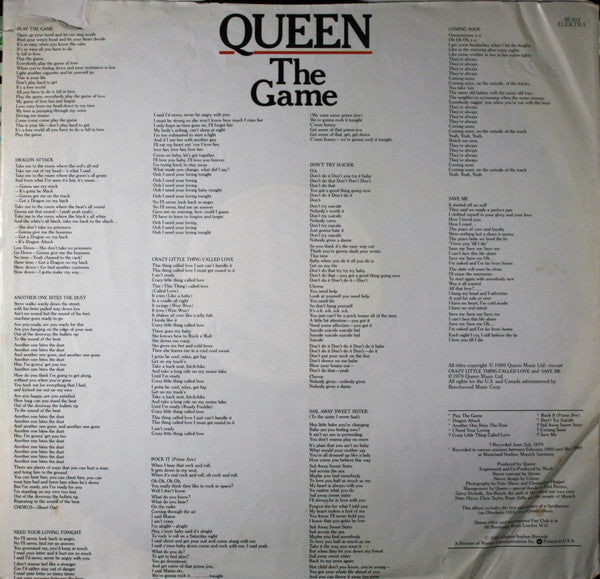 Queen : The Game (LP, Album, SP,)