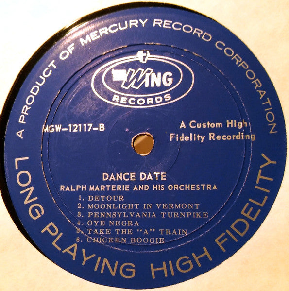 Ralph Marterie And His Orchestra : Dance Date (LP, Album, Mono, RE)