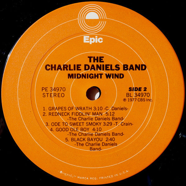 The Charlie Daniels Band : Midnight Wind (LP, Album, Ter)
