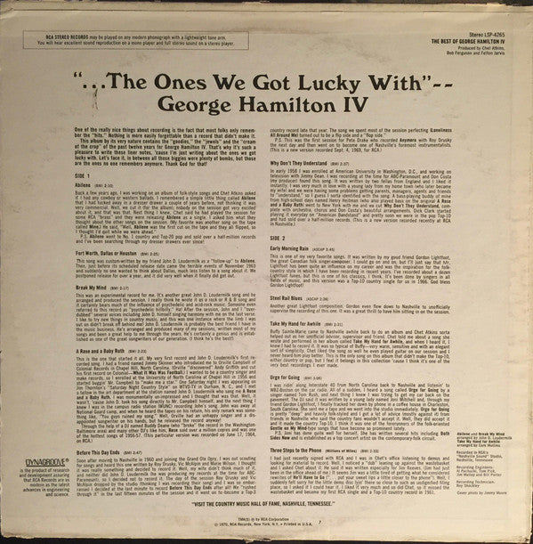 George Hamilton IV : The Best Of George Hamilton IV (LP, Comp)