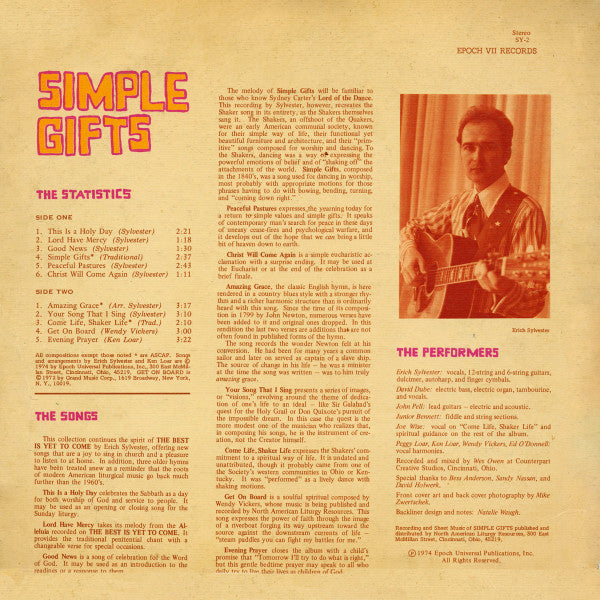 Erich Sylvester (2) : Simple Gifts (LP, Album)