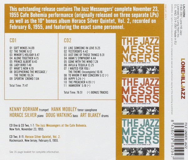 Art Blakey & The Jazz Messengers : The Complete Jazz Messengers At The Cafe Bohemia (2xCD, Comp)