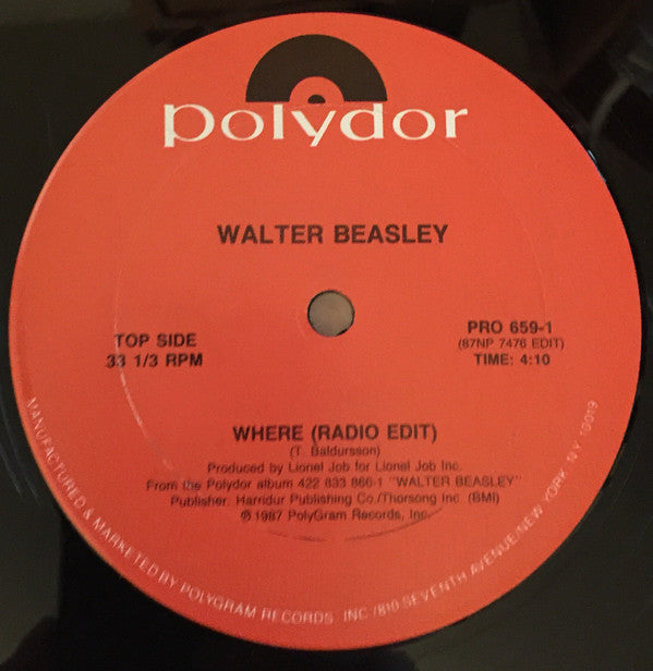 Walter Beasley : Where (12", Single, Promo)