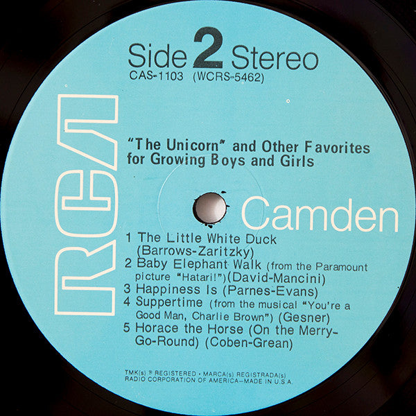 Charles R. Grean* : The Unicorn And Other Favorites For Growing Boys And Girls (LP, Album)