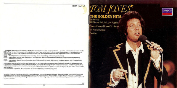 Tom Jones : The Golden Hits (CD, Comp, RE)