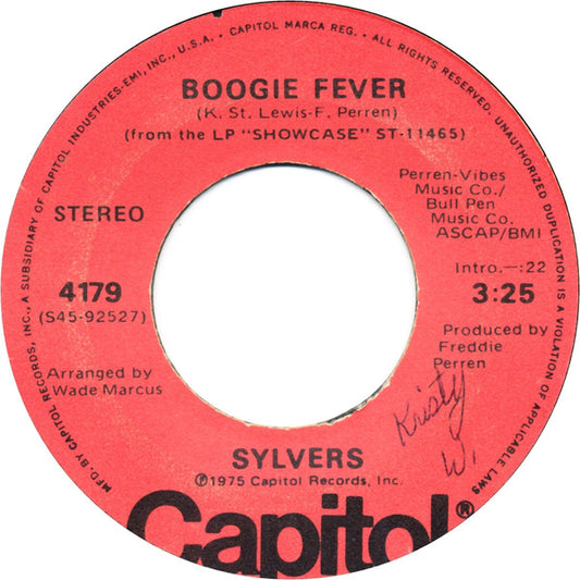 Sylvers* : Boogie Fever (7", Single, Jac)