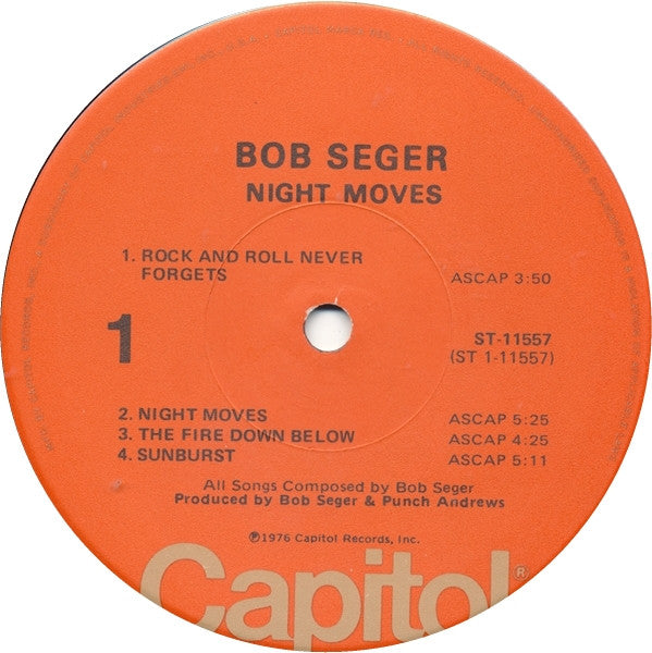 Bob Seger & The Silver Bullet Band* : Night Moves (LP, Album, Jac)