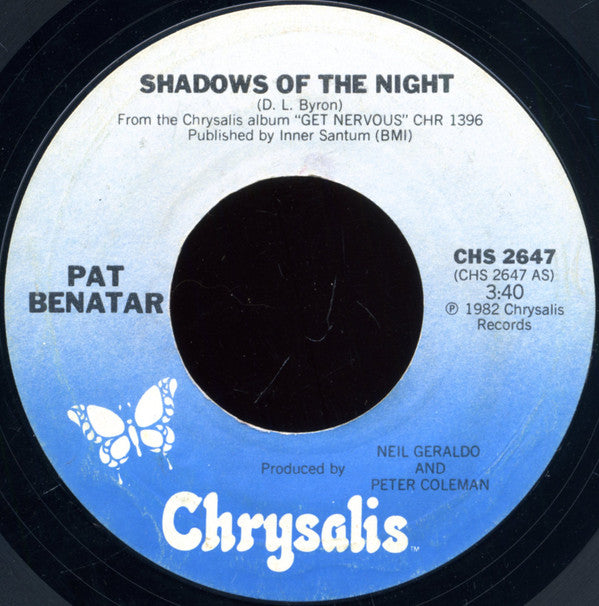 Pat Benatar : Shadows Of The Night (7", Single)