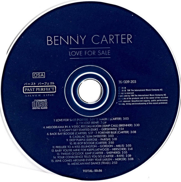 Benny Carter : Love For Sale (CD, Comp)