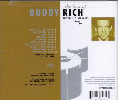 Buddy Rich : The Best Of Buddy Rich - The Pacific Jazz Years (CD, Comp)