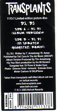 Transplants : DJ, DJ (7", Single, Ltd, Pic)