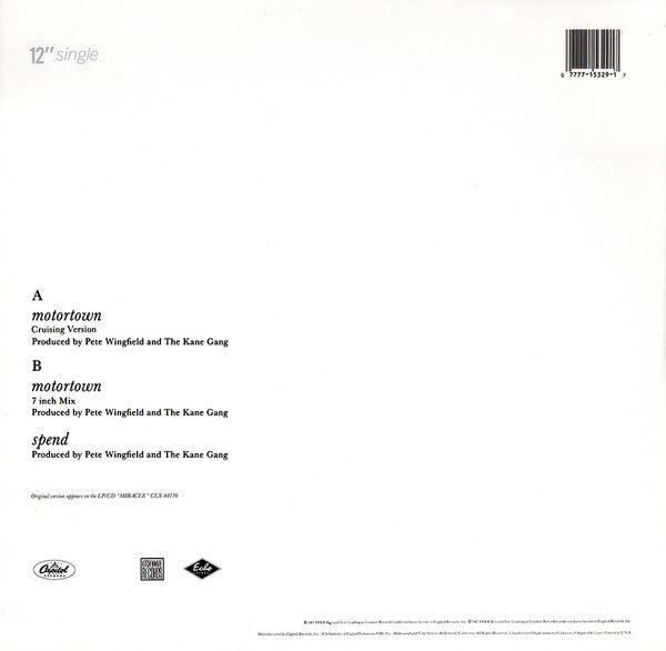 The Kane Gang : Motortown (12", Single)