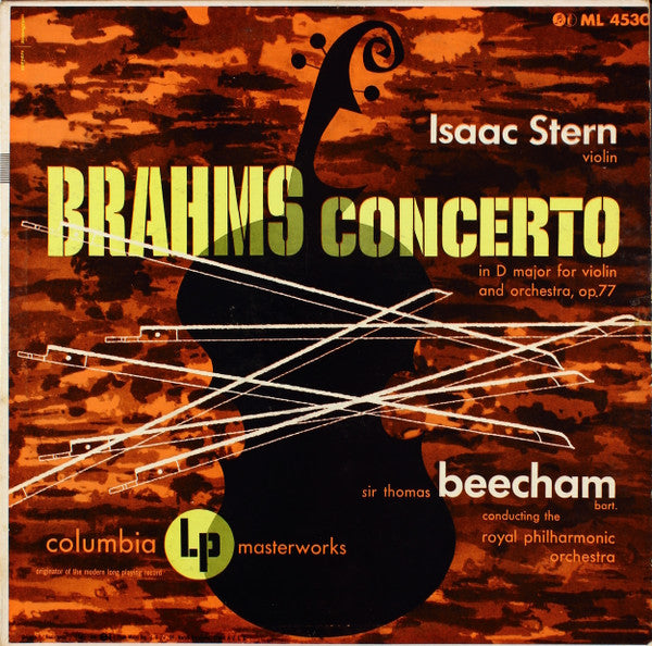 Isaac Stern, Brahms*, Sir Thomas Beecham Conducting The Royal Philharmonic Orchestra : Concerto In D Major For Violin And Orchestra, Op. 77 (LP, Mono, RE)