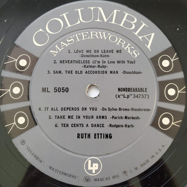 Ruth Etting : The Original Recordings Of Ruth Etting (LP, Comp, Mono, Six)