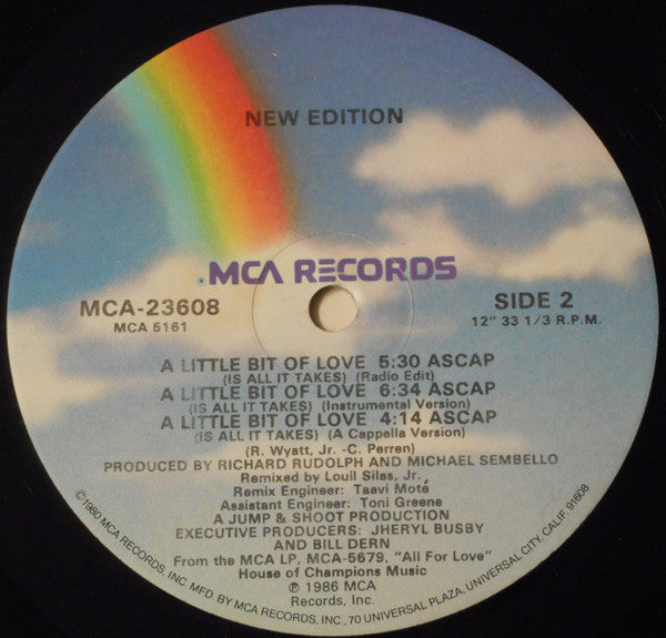 New Edition : A Little Bit Of Love (Is All It Takes) (12" Version) (12", Single, Glo)
