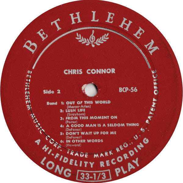 Chris Connor : Chris (LP, Album, Mono)