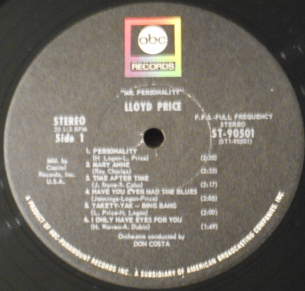 Lloyd Price : Mr. Personality (LP, Album, Club, RE)