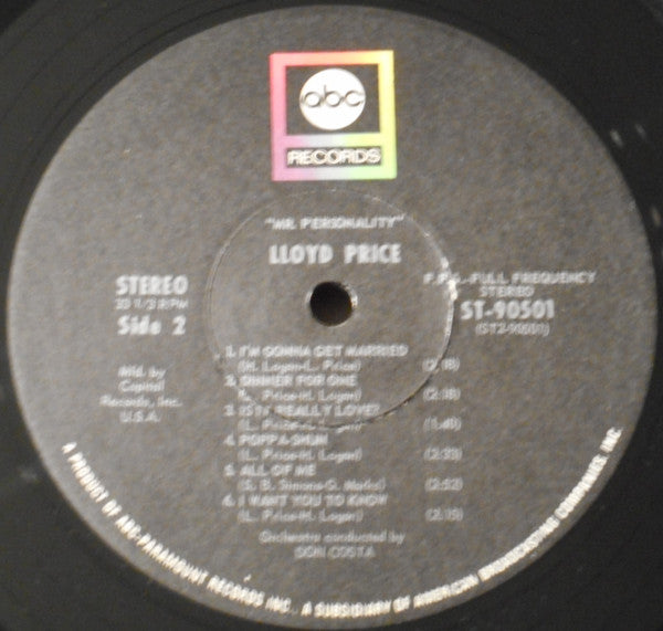 Lloyd Price : Mr. Personality (LP, Album, Club, RE)