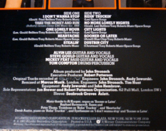 The Alvin Lee Band : Free Fall (LP, Album, SP)