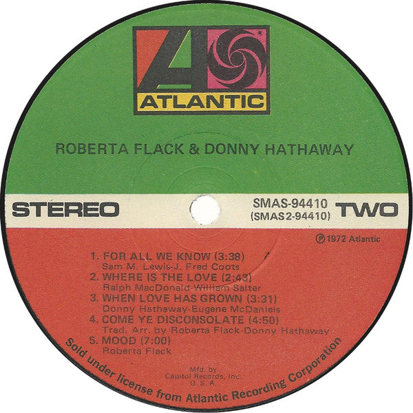 Roberta Flack & Donny Hathaway : Roberta Flack & Donny Hathaway (LP, Album, Club)