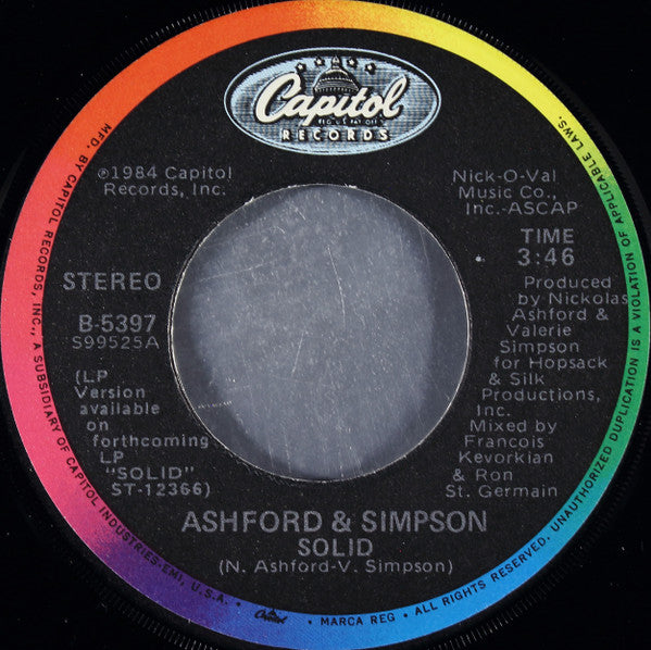 Ashford & Simpson : Solid (7", Single, Jac)