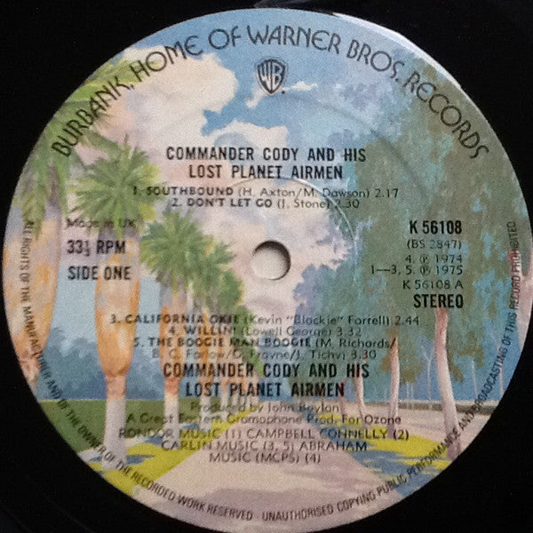Commander Cody And His Lost Planet Airmen : Commander Cody And His Lost Planet Airmen (LP, Album)