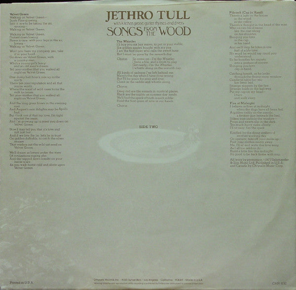 Jethro Tull : Songs From The Wood (LP, Album, Ter)
