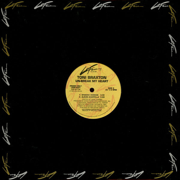 Toni Braxton : Un-Break My Heart (12", Promo)
