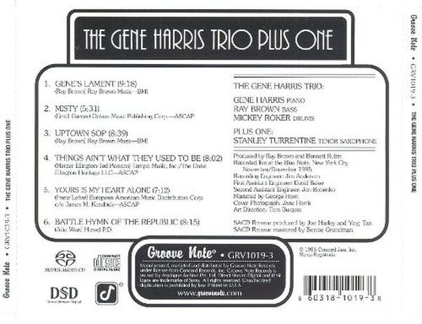 The Gene Harris Trio Plus One : The Gene Harris Trio Plus One (SACD, Hybrid, Album, RE, DSD)