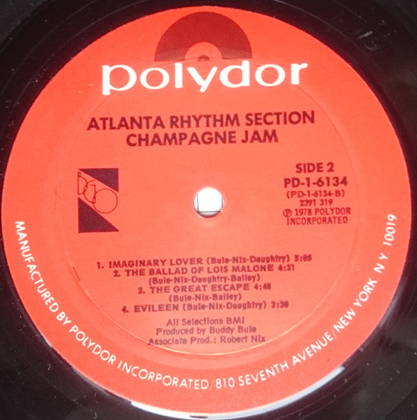Atlanta Rhythm Section : Champagne Jam (LP, Album, Mon)