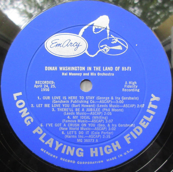 Dinah Washington : In The Land Of Hi-Fi (LP, Album, Mono, Ind)