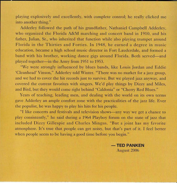 Cannonball Adderley, Various : Riverside Profiles: Cannonball Adderley (2xCD, Comp, RM)