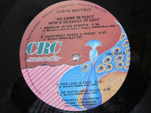 Curtis Mayfield : We Come In Peace With A Message Of Love (LP, Album)