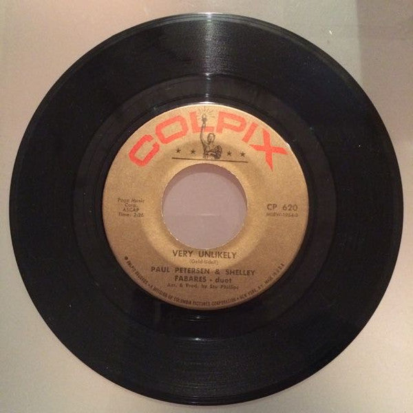 Paul Petersen & Shelley Fabares : She Can't Find Her Keys / Very Unlikely (7", Single, Mono, Styrene)