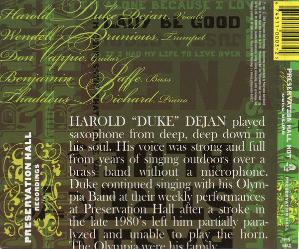 Preservation Hall Hot 4 With Duke Dejan* : Preservation Hall Hot 4 With Duke Dejan (CD, Album)