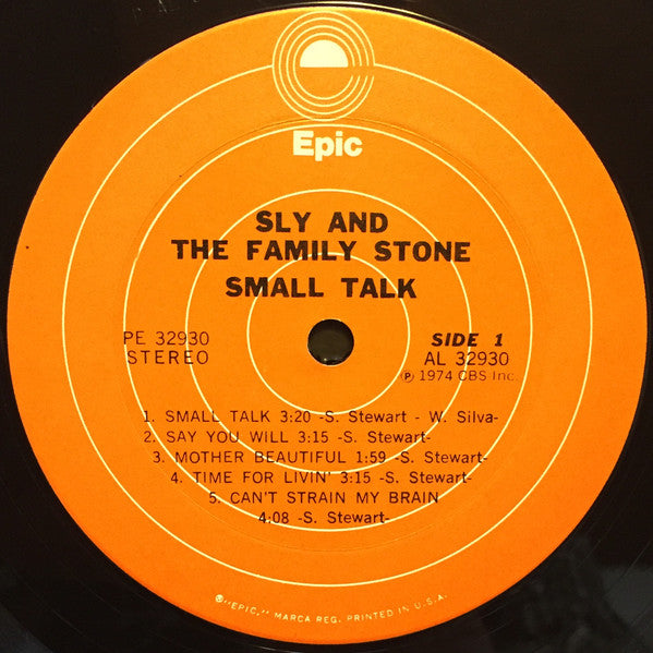 Sly & The Family Stone : Small Talk (LP, Album, Ter)