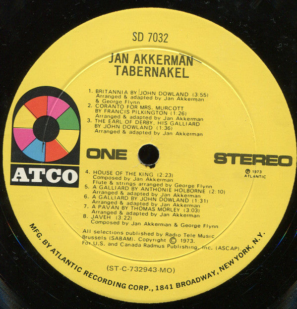 Jan Akkerman : Tabernakel (LP, Album, Mon)