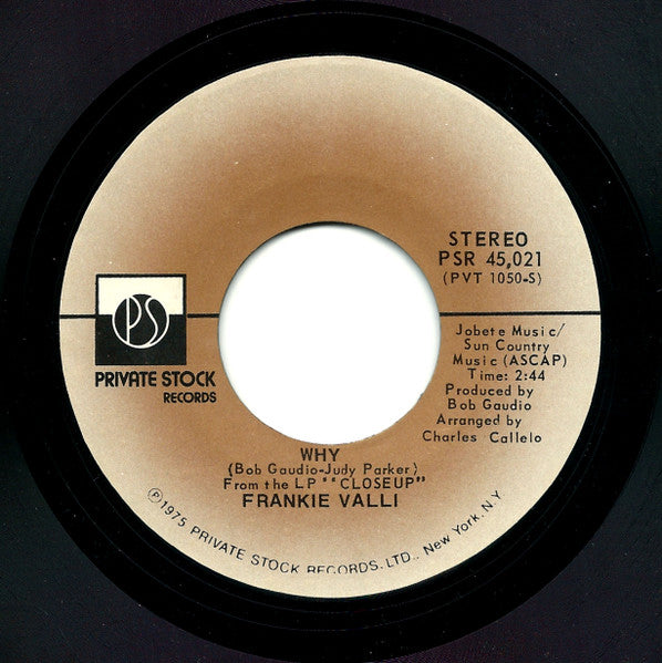 Frankie Valli : Swearin' To God (7", Single, Styrene, PRC)