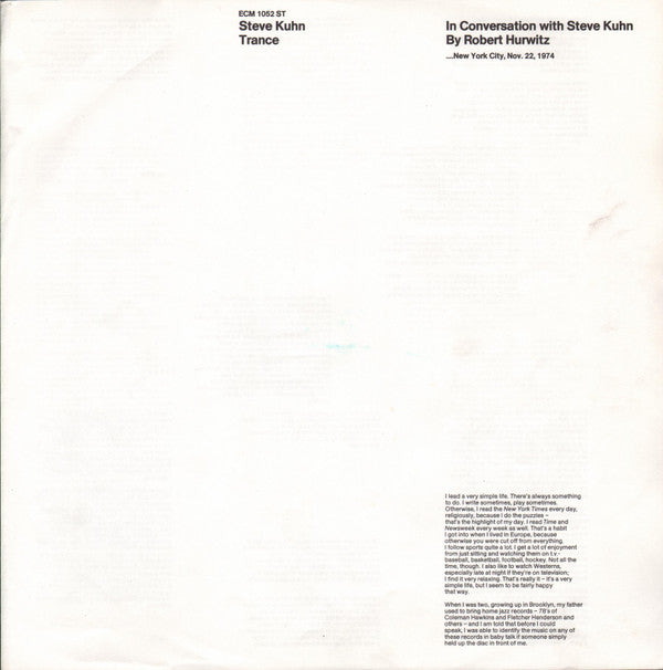 Steve Kuhn : Trance (LP, Album)