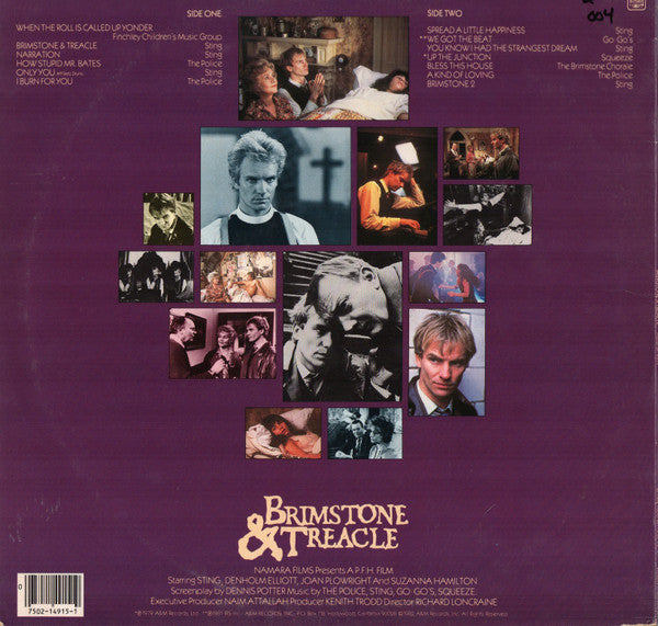 Various Featuring The Police, Sting, Go.Go's* & Squeeze (2) : Brimstone & Treacle (Original Soundtrack Album) (LP, Album, Ind)