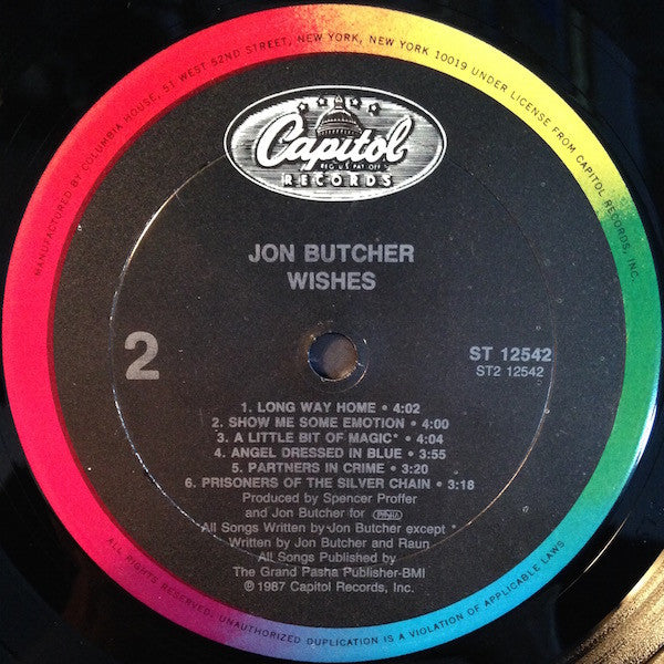 Jon Butcher : Wishes (LP, Album, Club, CRC)