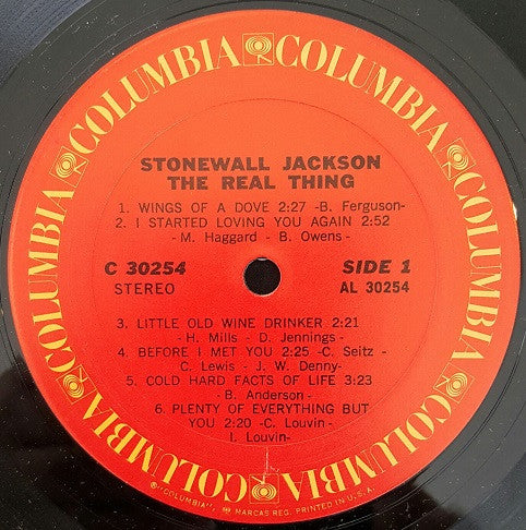 Stonewall Jackson : The Real Thing (LP, Album, San)