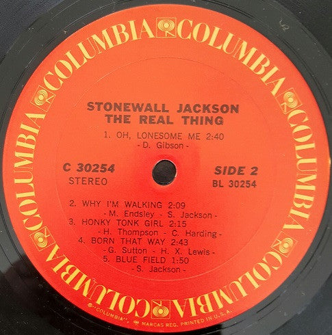 Stonewall Jackson : The Real Thing (LP, Album, San)