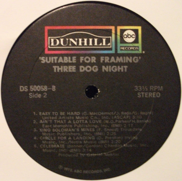 Three Dog Night : Suitable For Framing (LP, Album, Club, RE, Gat)