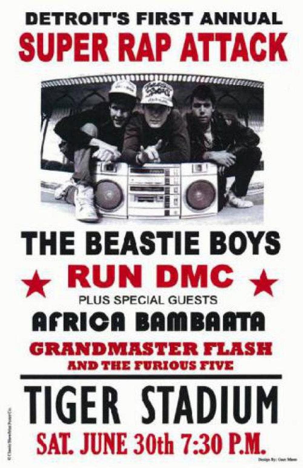 Beastie Boys Detroit 1987 Poster 11" x 17"