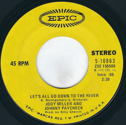Jody Miller And Johnny Paycheck : Let's All Go Down To The River / In The Garden (7", Single, Styrene, Ter)