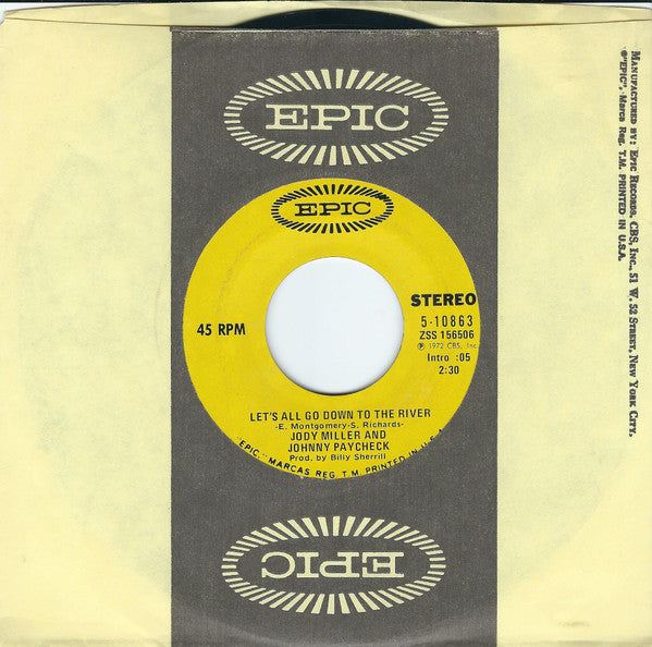 Jody Miller And Johnny Paycheck : Let's All Go Down To The River / In The Garden (7", Single, Styrene, Ter)