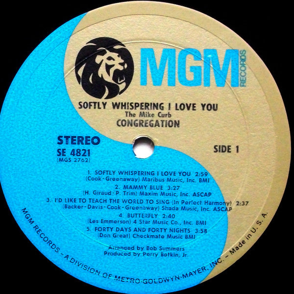 The Mike Curb Congregation* : Softly Whispering I Love You (LP, Album)